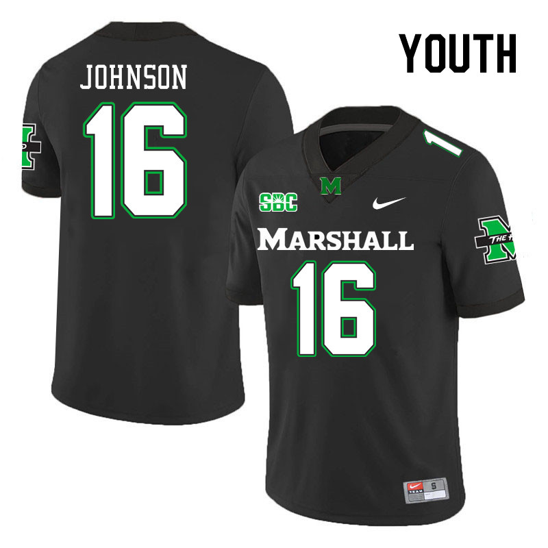 Youth #16 Isaiah Johnson Marshall Thundering Herd SBC Conference College Football Jerseys Stitched-B